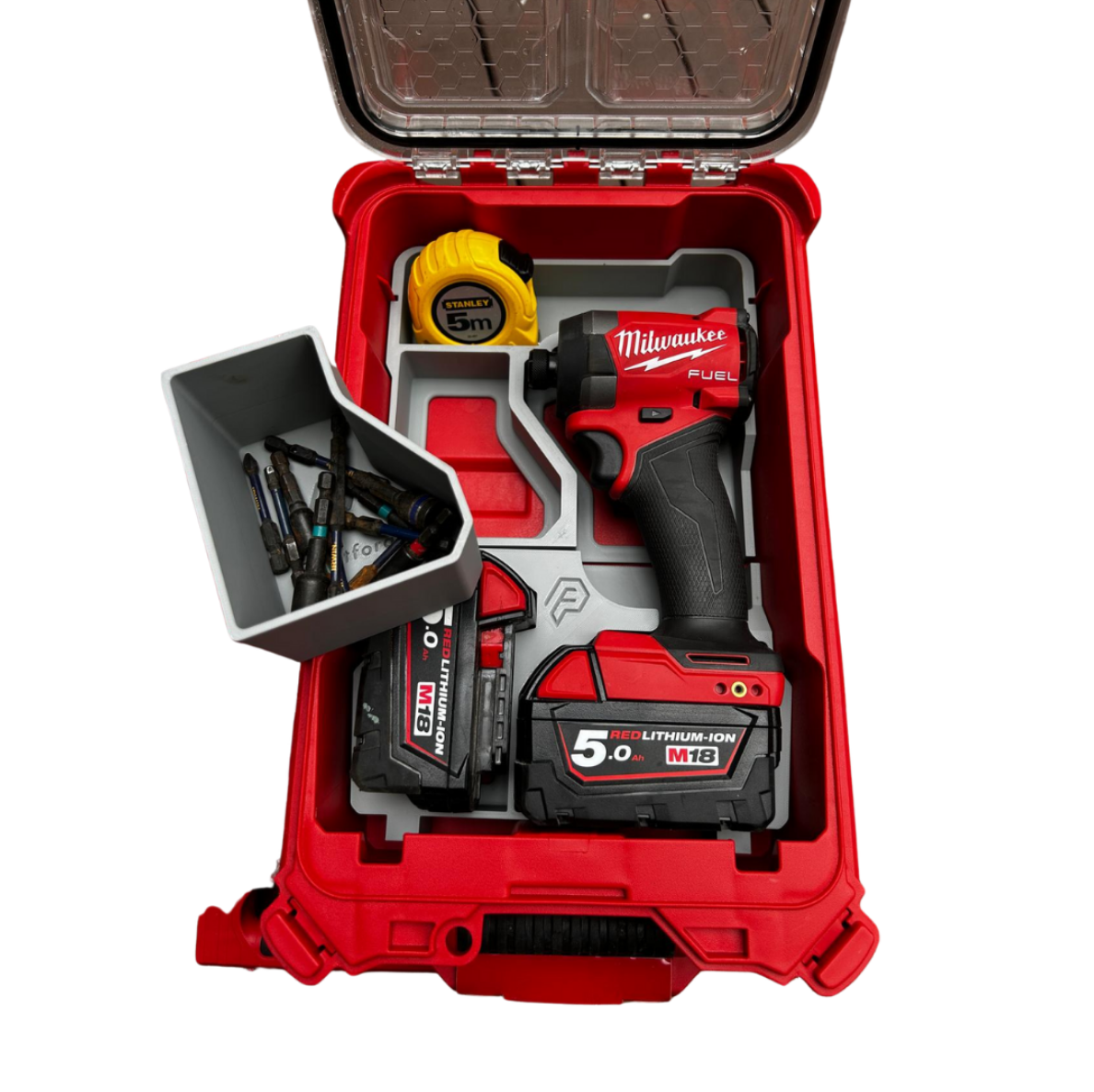 Milwaukee Packout M18 Fuel gen 3
Impact Driver insert with Battery and accessories storage - Storage Box - Organiser Insert - Tools